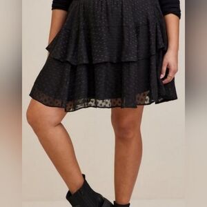 Torrid Two Tier Heart Ruffle Skirt